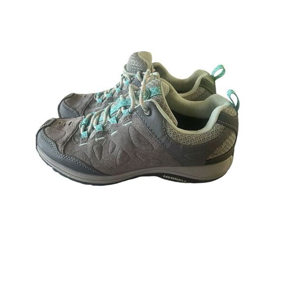 Merrell Womens Gray Lace-Up Suede Mesh Upper Athletic Hiking Shoes Size 6 - Picture 2 of 9